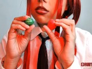 Makima chewing tiny watermelon 3/16