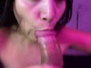 Gigi Sucks a Huge Cock That Doesn’t Fit in Her Mouth and Gets a Messy Cumshot All Over Her Face 10/16