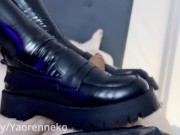 School uniform and latex stockings. They'll bring you to orgasm! 13/16