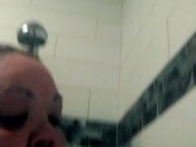 Bbw milf throat fucked BBC dildo in the shower 4/16