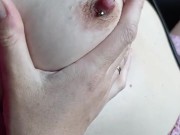 Shorties. Showed her breasts to oncoming drivers 13/16