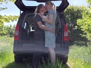 Public car sex with Scandinavian blonde Milf. Huge orgasms for both! 1/16