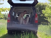 Public car sex with Scandinavian blonde Milf. Huge orgasms for both! 8/16