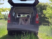Public car sex with Scandinavian blonde Milf. Huge orgasms for both! 9/16