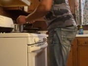 Desperately need to piss while cooking supper (holding my piss until I couldn’t , I piss in bucket) 10/16