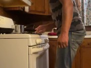 Desperately need to piss while cooking supper (holding my piss until I couldn’t , I piss in bucket) 11/16