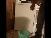 Desperately need to piss while cooking supper (holding my piss until I couldn’t , I piss in bucket) 12/16