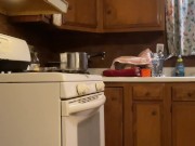 Desperately need to piss while cooking supper (holding my piss until I couldn’t , I piss in bucket) 4/16