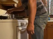 Desperately need to piss while cooking supper (holding my piss until I couldn’t , I piss in bucket) 5/16