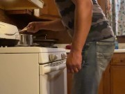 Desperately need to piss while cooking supper (holding my piss until I couldn’t , I piss in bucket) 8/16