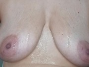 Spit bath for my boobs and belly 🫦 14/16