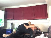 GIVING HER THE 10INCH STRAPON DILDO LONG STROKE