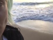 Public masturbation and flash compilation on the beach with people around 1/16