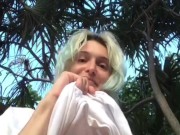 Public masturbation and flash compilation on the beach with people around 7/16