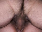 My wet pussy creams on a hard cock and overflows with hot sperm from a massive creampie 15/16