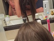 Bent over mirror fuck from behind short clip.