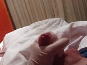 Unerected shaved uncut penis masturbation at home 13/16