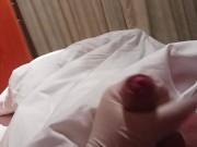 Unerected shaved uncut penis masturbation at home 5/16