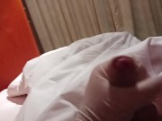 Unerected shaved uncut penis masturbation at home 8/16