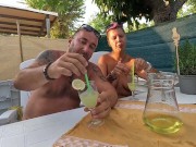 We're drinking cocktails made of fresh pee and frozen cum cubes 14/16