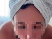 A quick, casual blowjob after a shower. 13/16