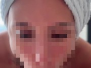 A quick, casual blowjob after a shower. 16/16