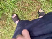 Hairy dick peeing in nature 2/16