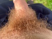 Hairy dick peeing in nature 4/16