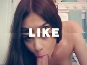 Blowpass - Hot Brunette Babe Loves Getting Face Fucked Hard 1/16