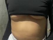 18 year old stepsister with perfect tits playing with my cock 12/16