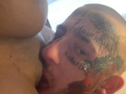 Up Close And Personal Pussy Licking Spitting and Slurping Nasty White Boy VS Ebony Step Mom 2/16