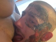 Up Close And Personal Pussy Licking Spitting and Slurping Nasty White Boy VS Ebony Step Mom 9/16