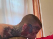 Ebony step mom getting her ass ATE by White Step Son While his dad is in the next room 15/16