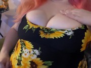 Big Boobs bursting out of summer Sun Dress 2/16