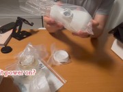【ボテ腹】搾乳器を買ったから、私の乳首と彼の乳首を使って練習したよ✨ 10/16