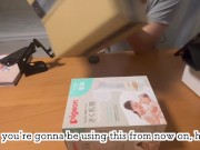 【ボテ腹】搾乳器を買ったから、私の乳首と彼の乳首を使って練習したよ✨ 4/16