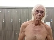 I'm playing with my cock in the gym locker room.  See the old many body! 1/16
