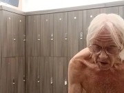 I'm playing with my cock in the gym locker room.  See the old many body! 15/16