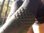 Redhead Lays Against A Tree, Strips Her Pants And Fingers Her Pussy Up Close Just For You 7/16