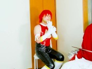 Japanese Cosplay Cutie Honey in Shiny PVC – Red & Black Cosplay Action  - Crossdressing 8/16