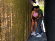 Busty college slut gets fucked in public alleyway 4/16