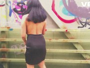 BIKER FEMALE BLOWJOB PUBLIC COSPLAY DRESS NIPPLES OUT 14/16